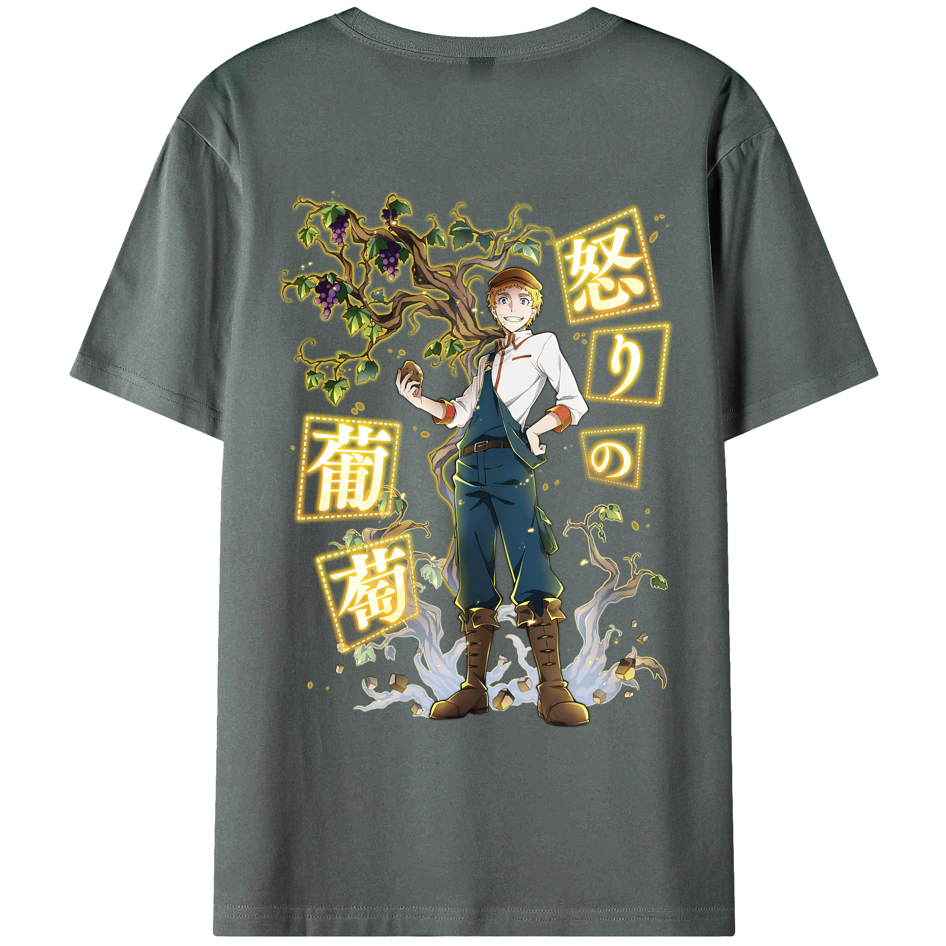 （画像用） 文豪ストレイドッグス Bungo Stray Dogs 綿100％ メンズ半袖Tシャツ（バックプリント） 通気性